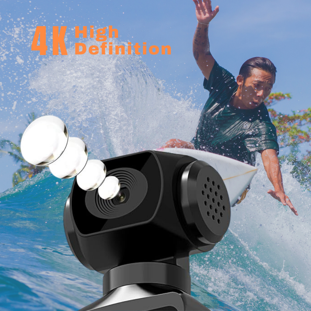 New 4K 1080P Pocket Camcorder HD Cam 1.3" LCD Screen 270° Rotatable Wifi Mini Sports Camera with Waterproof Case Motion Cameras